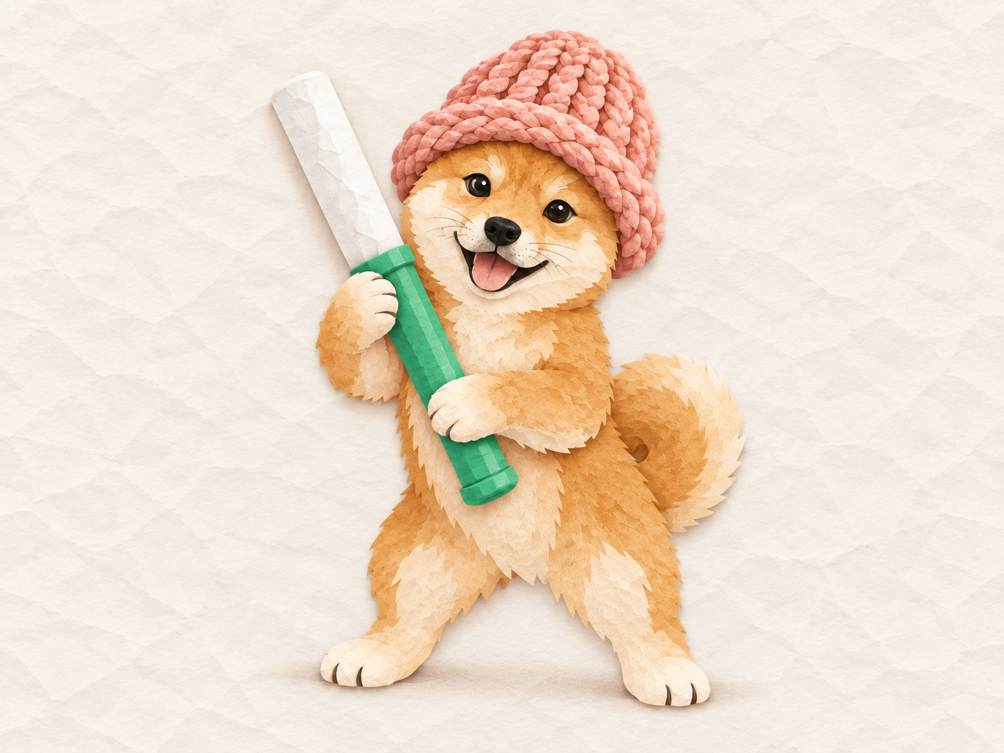 Baton Wif Hat mascot in a playful pose